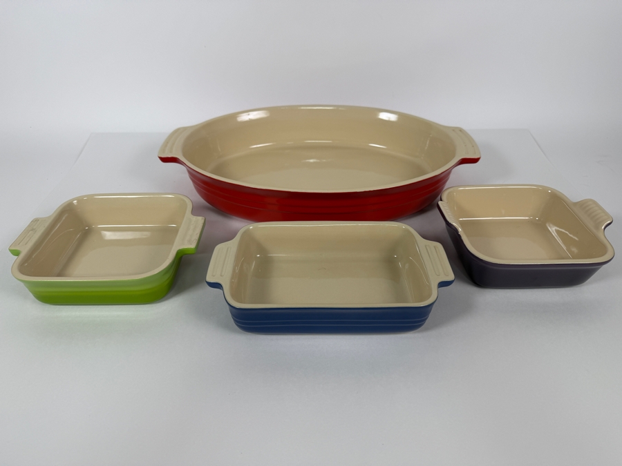 Just Added - Set Of Four Le Creuset Stoneware Baking Dishes 7' - 16' [Photo 2]