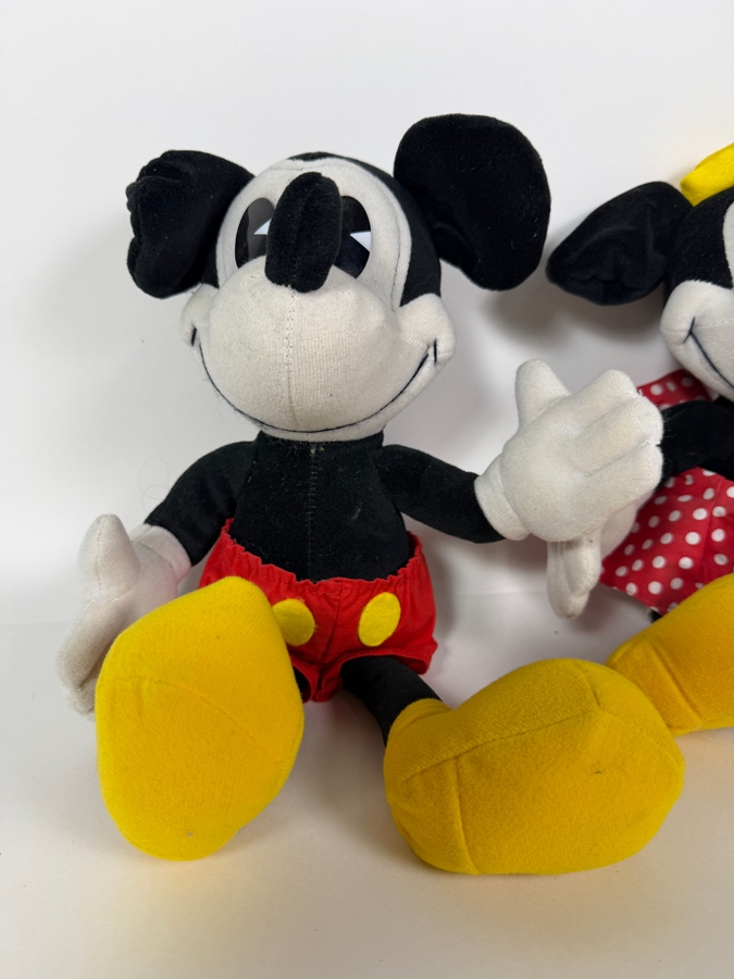Vintage Walt Disney World Mickey And Minnie Mouse Pie-Eyed Plush Set [Photo 2]