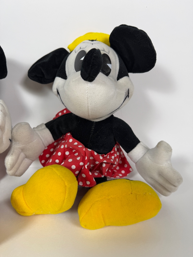 Vintage Walt Disney World Mickey And Minnie Mouse Pie-Eyed Plush Set [Photo 3]