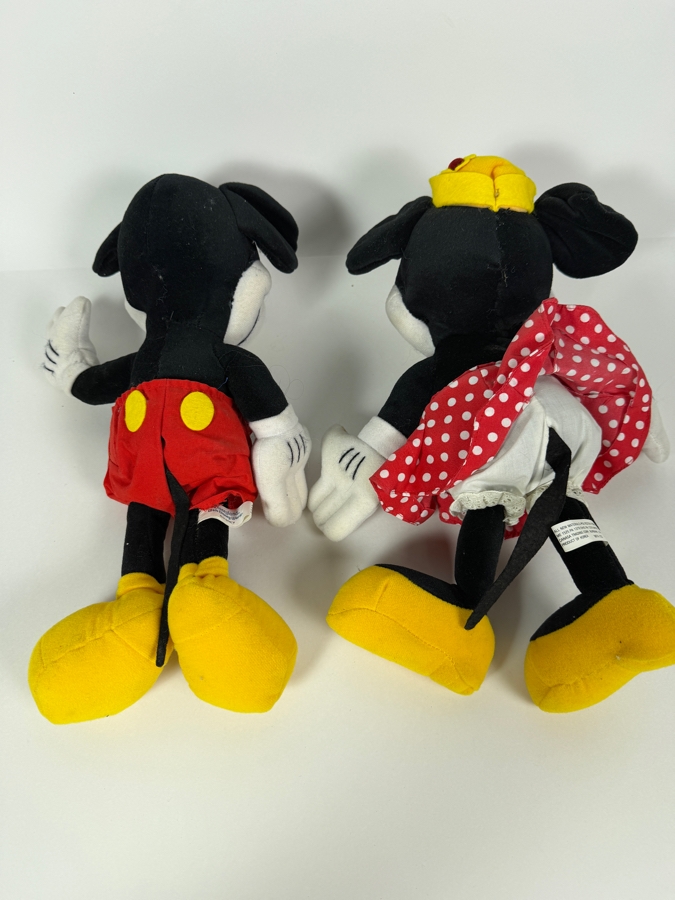 Vintage Walt Disney World Mickey And Minnie Mouse Pie-Eyed Plush Set [Photo 4]