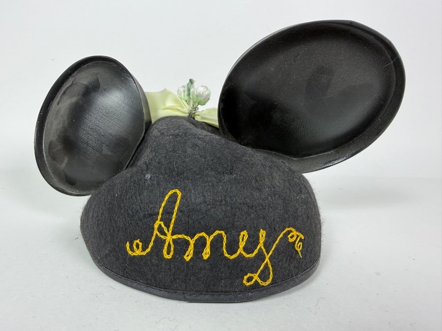 Vintage Disneyland Mickey Mouse Ear Hat With Custom Yellow 'Amy' Embroidery [Photo 3]