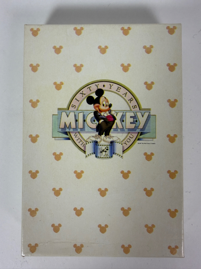 1988 Disney Mickey 60 Years With You Steamboat Willie 1 Troy Ounce .999 Silver Proof Coin In Display Case With Certificate Of Authenticity [Photo 7]