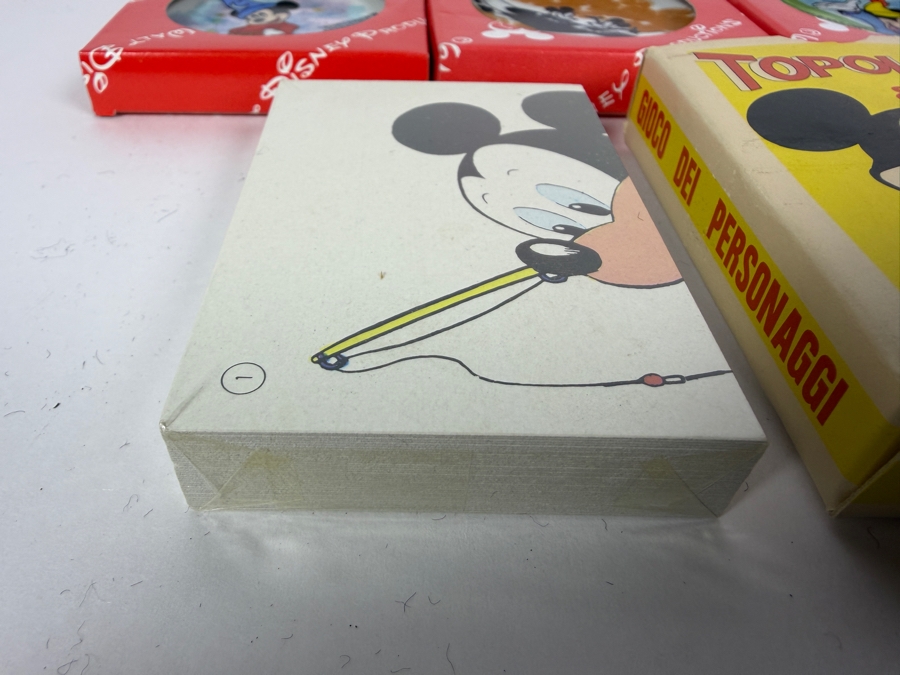 Vintage Walt Disney Productions Mickey Mouse Miniature Plate Collection And Factory Sealed Italian Topolino & Company Playing Cards Set [Photo 2]