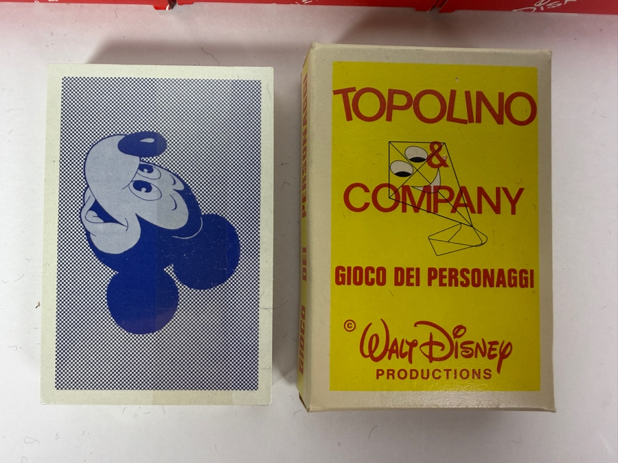Vintage Walt Disney Productions Mickey Mouse Miniature Plate Collection And Factory Sealed Italian Topolino & Company Playing Cards Set [Photo 4]