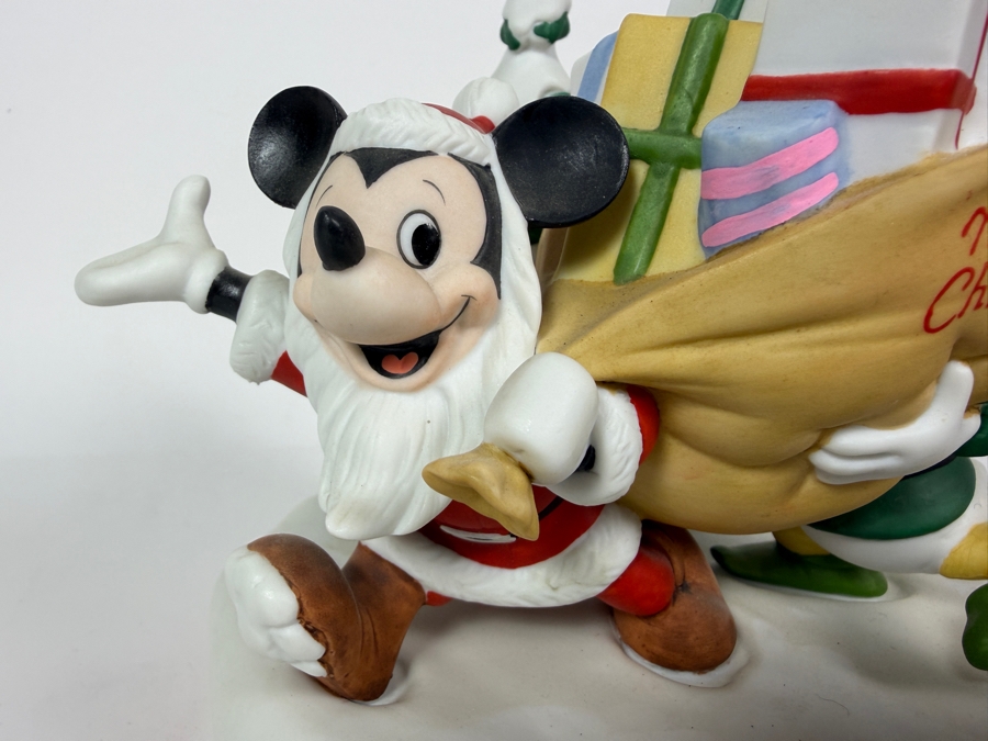 Vintage Grolier Limited Edition The Disney Collection Christmas 1985 'Santa's Helpers' Mickey And Donald Figurine 6'H [Photo 2]