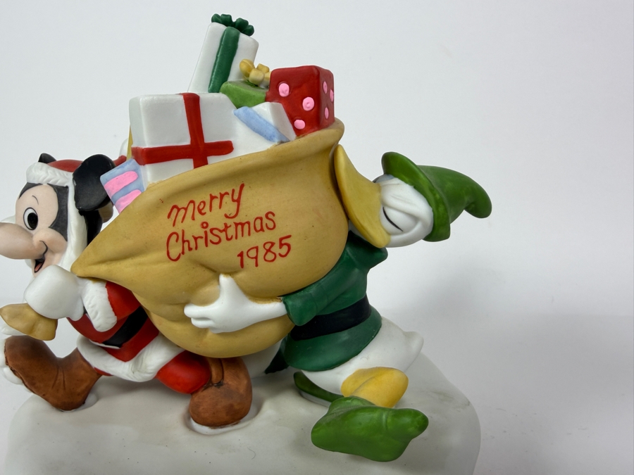 Vintage Grolier Limited Edition The Disney Collection Christmas 1985 'Santa's Helpers' Mickey And Donald Figurine 6'H [Photo 3]