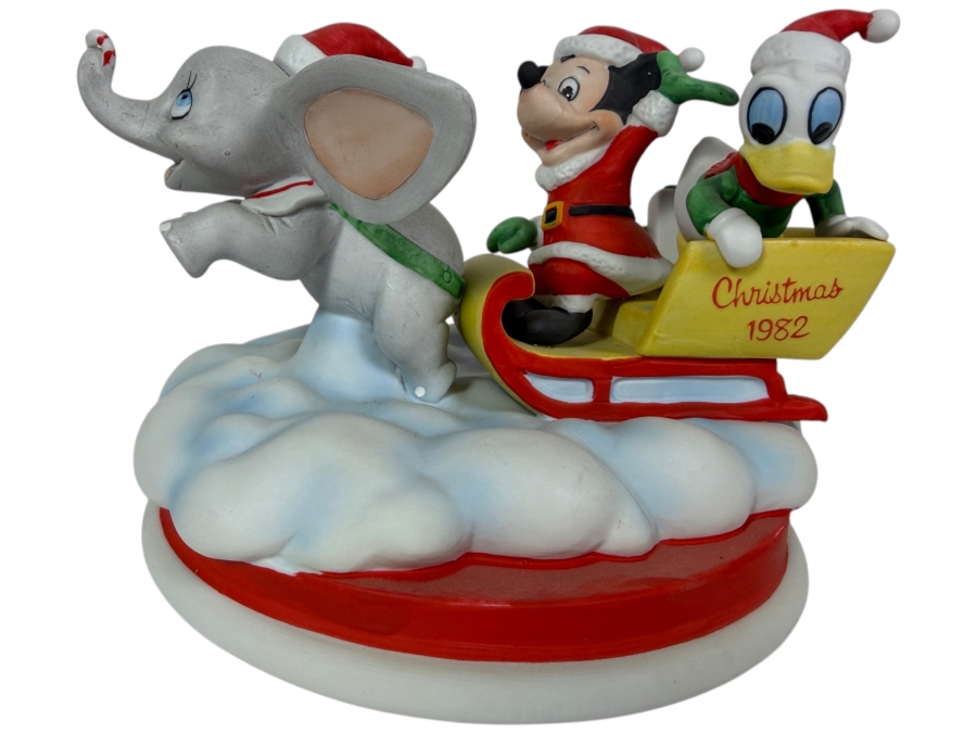 Vintage Grolier Limited Edition Disney Fourth Edition Christmas 1982 Mickey Donald And Dumbo Flying Figurine Designed By Walt Disney Artists 5'H