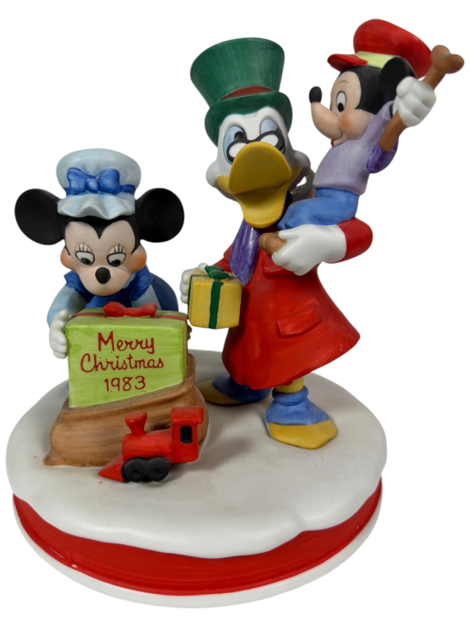 Vintage Grolier Limited Edition The Disney Collection Christmas 1983 Fifth Edition 'Scrooge's Christmas Surprise' Designed By Walt Disney Artists Figurine 7'H