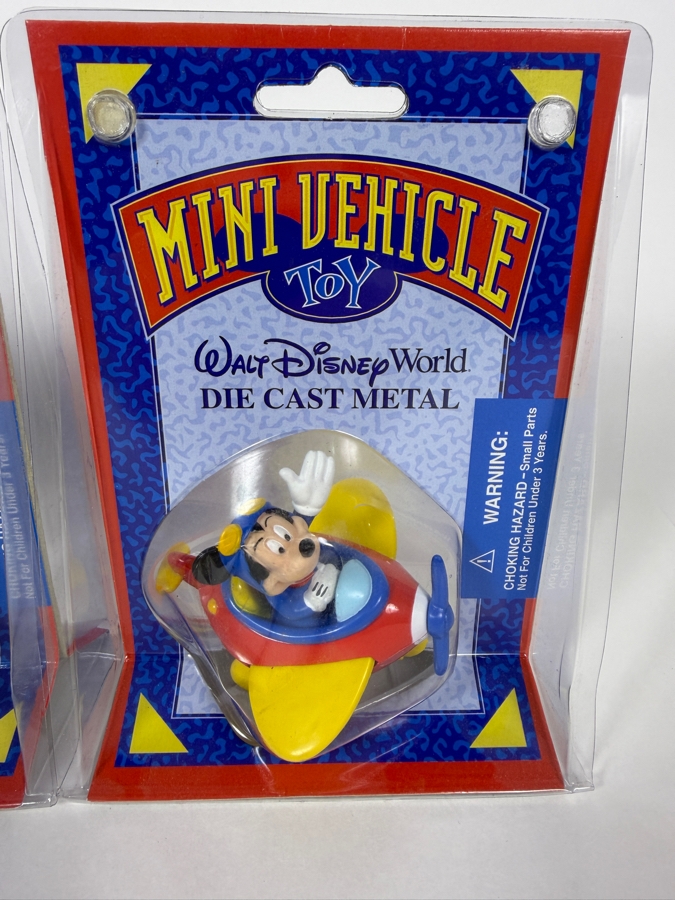 (3) Vintage Walt Disney World Die-Cast Mini Vehicle Toy Set Mickey Minnie And Donald New In Package [Photo 4]
