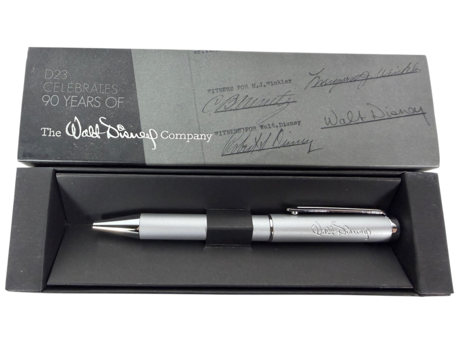 Disney D23 Member Exclusive 90th Anniversary Commemorative Pen Set With Reproduction 1923 Contract Signatures