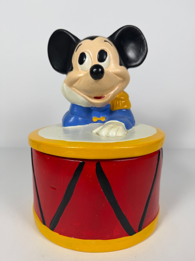 Vintage Walt Disney Productions Mickey Mouse Marching Band Drum Ceramic Cookie Jar By California Originals 11.5'H [Photo 4]