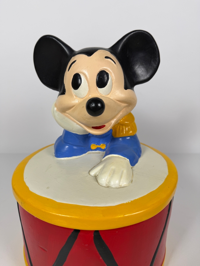 Vintage Walt Disney Productions Mickey Mouse Marching Band Drum Ceramic Cookie Jar By California Originals 11.5'H [Photo 5]