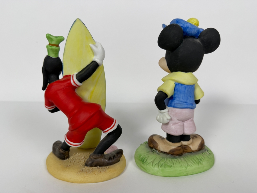 Vintage Walt Disney Productions Goofy Surfer And Mickey Mouse Golfer Ceramic Bisque Figurines 6'H [Photo 4]