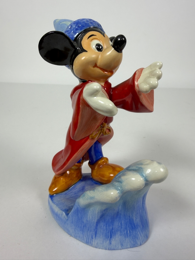 Vintage Goebel Disney Fantasia Sorcerer Mickey Mouse Figurine On Wave 5'H [Photo 3]