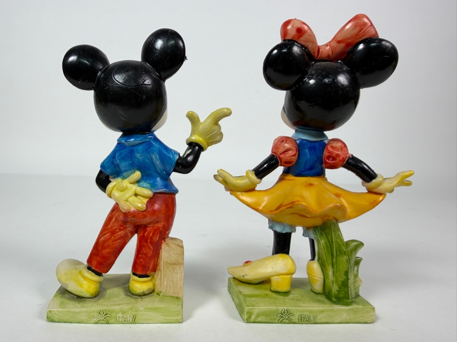 Vintage Fontanini Italy Walt Disney Productions Mickey Mouse And Minnie Mouse Resin Figurines 5'H [Photo 2]