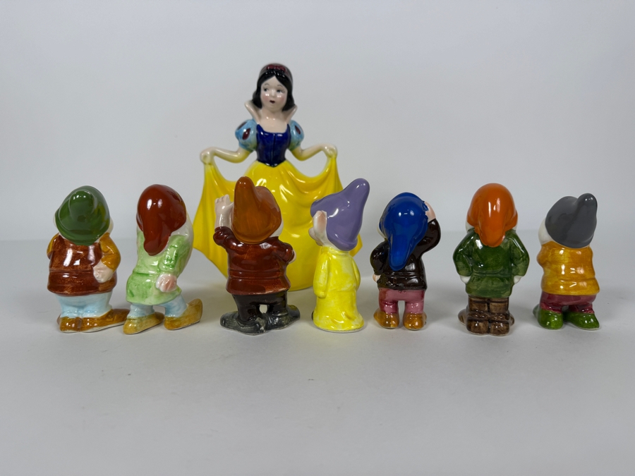 Vintage Walt Disney Productions Snow White And The Seven Dwarfs Ceramic Figurine Set 3.5' - 7'H [Photo 12]