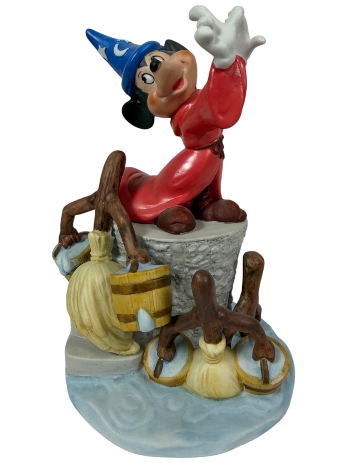 Vintage Grolier Disney Magic Memories Fantasia Sorcerer Mickey Mouse Limited Edition 2,094/15,000 Porcelain Figurine 6'H