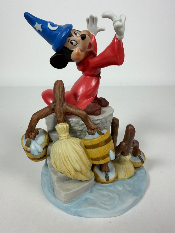 Vintage Grolier Disney Magic Memories Fantasia Sorcerer Mickey Mouse Limited Edition 2,094/15,000 Porcelain Figurine 6'H [Photo 3]