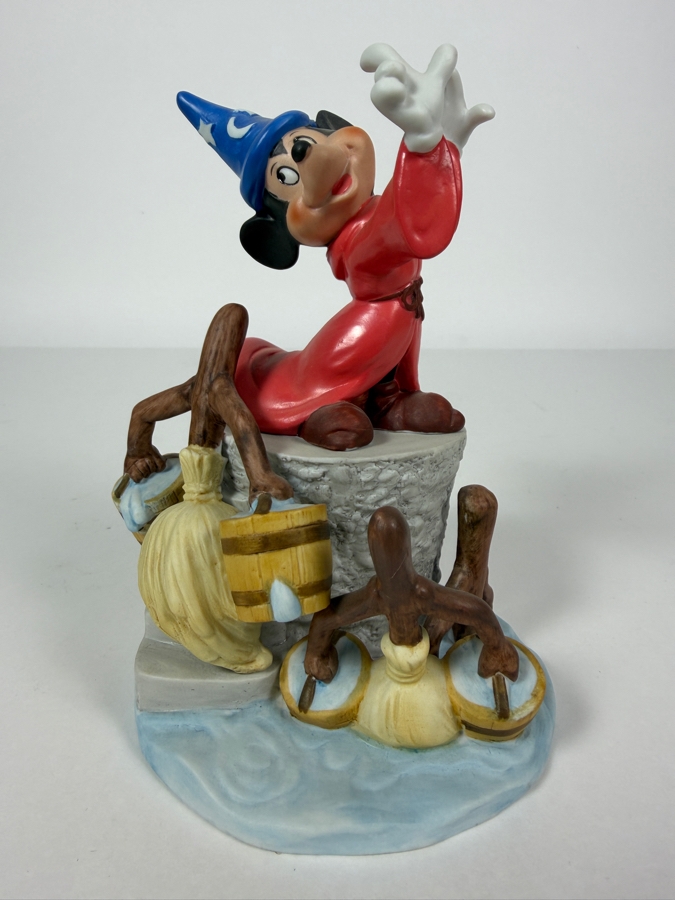 Vintage Grolier Disney Magic Memories Fantasia Sorcerer Mickey Mouse Limited Edition 2,094/15,000 Porcelain Figurine 6'H [Photo 2]