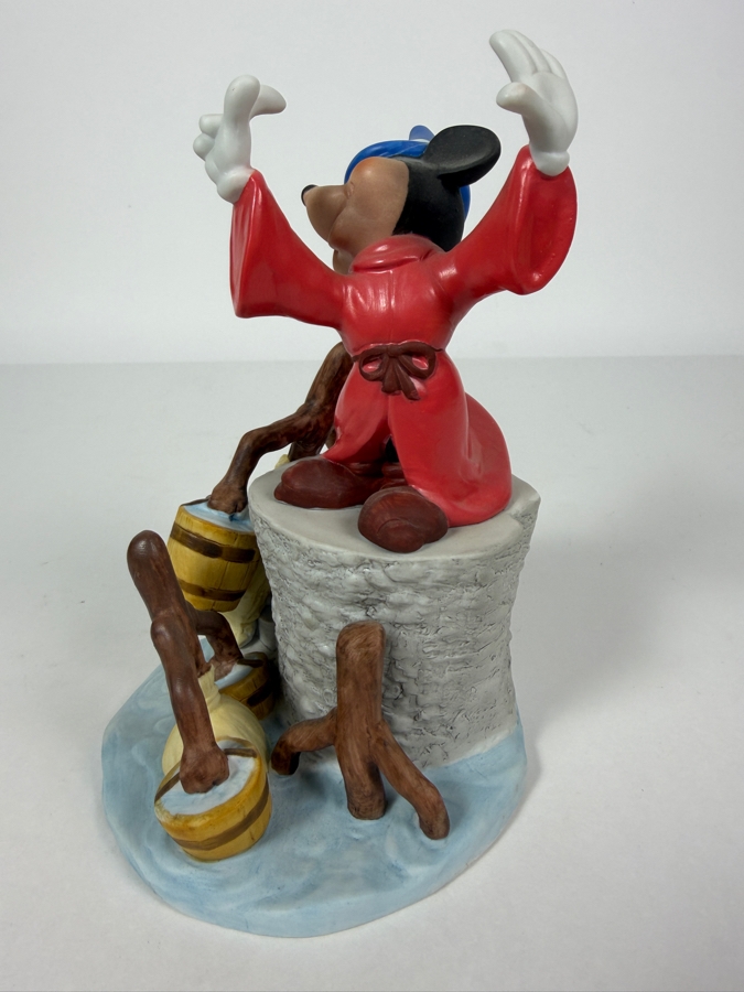 Vintage Grolier Disney Magic Memories Fantasia Sorcerer Mickey Mouse Limited Edition 2,094/15,000 Porcelain Figurine 6'H [Photo 4]