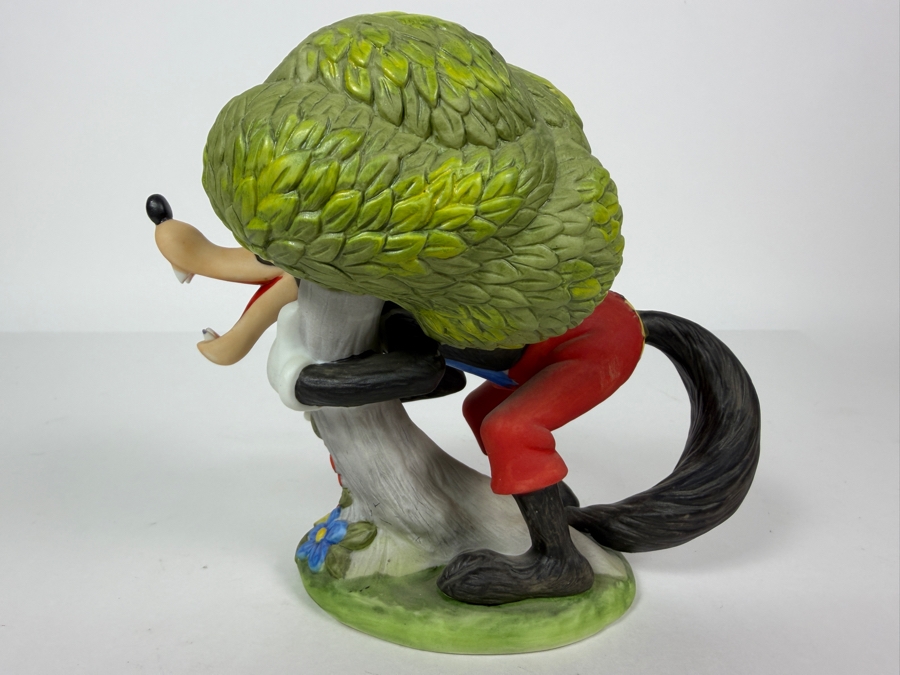 Vintage Walt Disney Productions Three Little Pigs Big Bad Wolf Ceramic Porcelain Figurine 6'H [Photo 4]