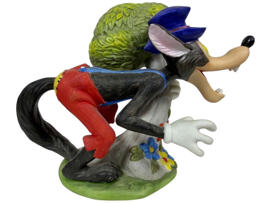Vintage Walt Disney Productions Three Little Pigs Big Bad Wolf Ceramic Porcelain Figurine 6'H