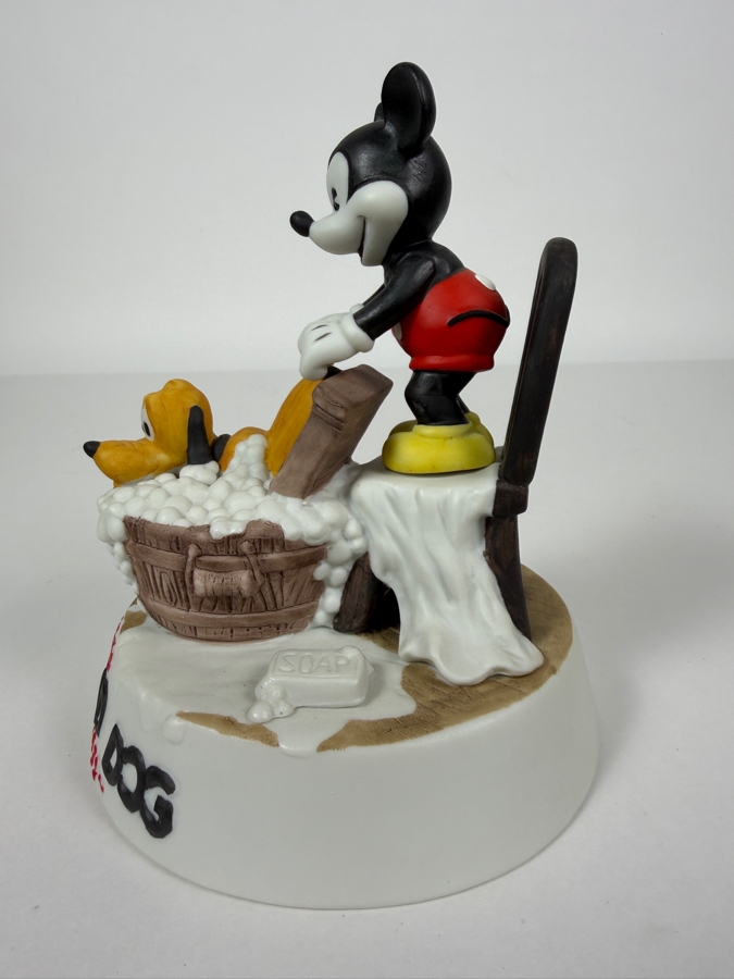 Vintage Limited Edition Walt Disney's Cartoon Classics Limited Edition Collectible Porcelain Figurine Titled 'Walt Disney's The Mad Dog 1932' Mickey And Pluto 6'H [Photo 3]