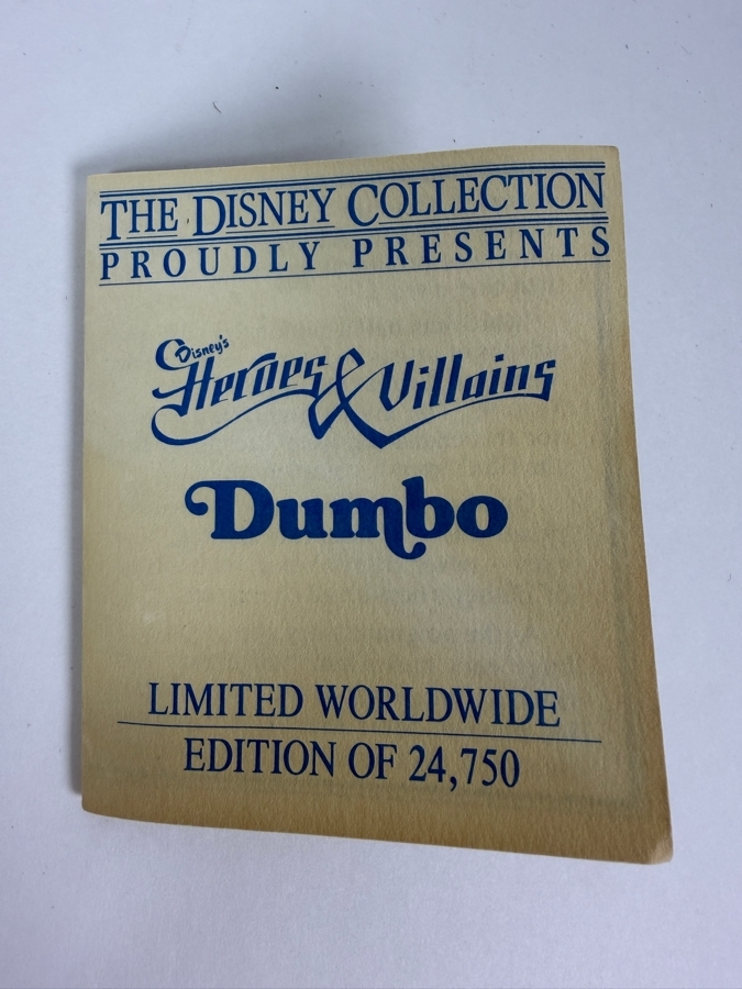 Vintage Grolier 1985 Disney Collection Heroes & Villains Dumbo Limited Edition 488/24,750 Porcelain Figurine Designed By Walt Disney Artists 5.25'H [Photo 13]