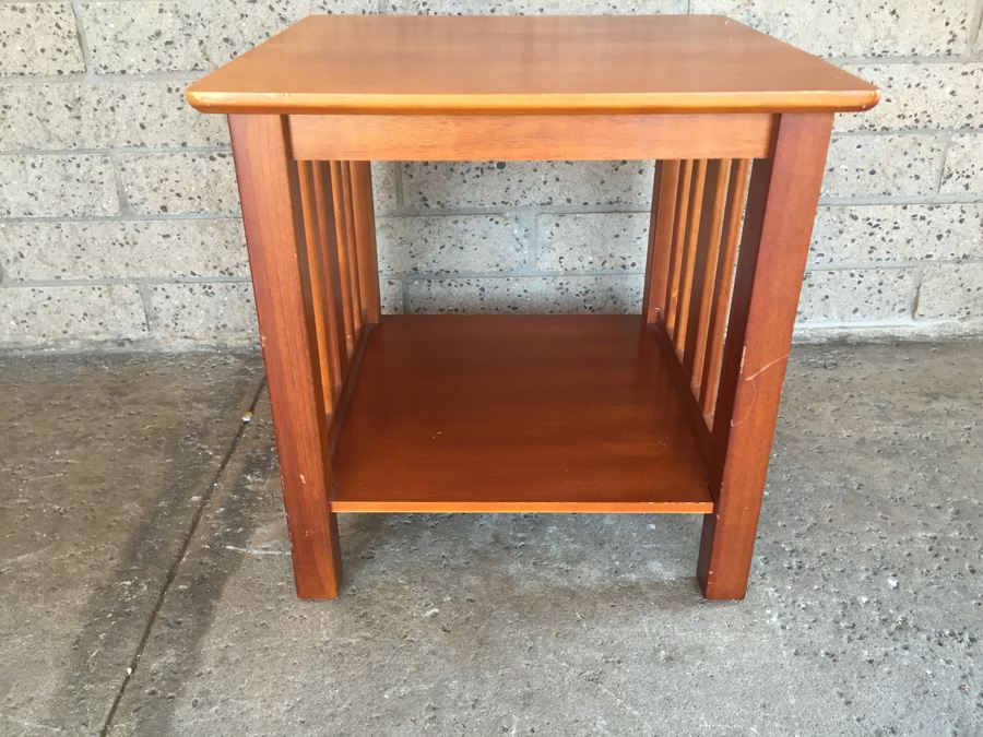 Small Wooden Two Tier Side Table [Photo 2]