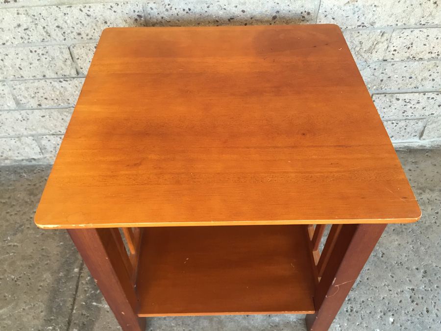 Small Wooden Two Tier Side Table [Photo 4]
