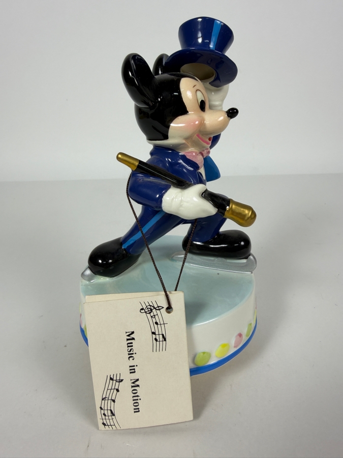 Schmid Walt Disney 'That's Entertainment' Ice Skating Mickey Mouse Spinning Music Box 7.5'H [Photo 3]
