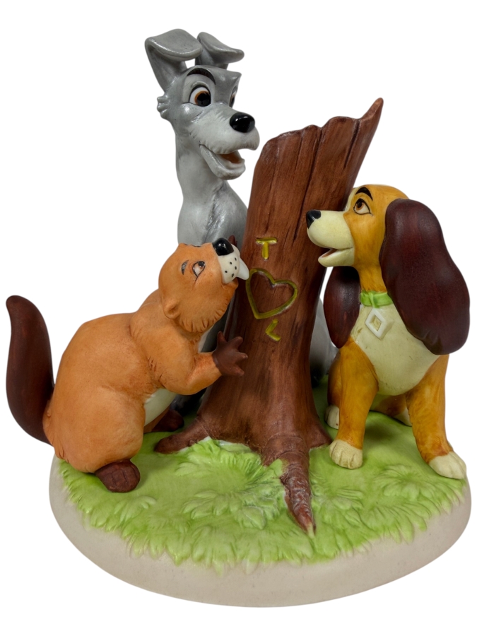 Disney's Grolier Magic Memories Lady And The Tramp Limited Edition Figurine Designed By Walt Disney Artists 5.5'H