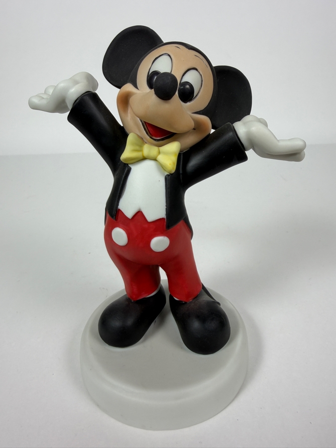 Vintage 1980s Walt Disney Productions Mickey Mouse Tuxedo Porcelain Figurine 7'H [Photo 2]