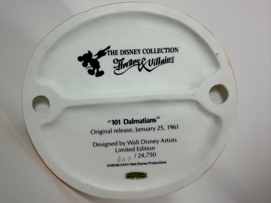 Vintage Grolier The Disney Collection Heroes & Villains Cruella De Vil Jasper 101 Dalmatians Limited Edition 600/24,750 Figurine Designed By Walt Disney Artists 5'H [Photo 6]