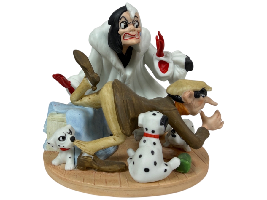 Vintage Grolier The Disney Collection Heroes & Villains Cruella De Vil Jasper 101 Dalmatians Limited Edition 600/24,750 Figurine Designed By Walt Disney Artists 5'H