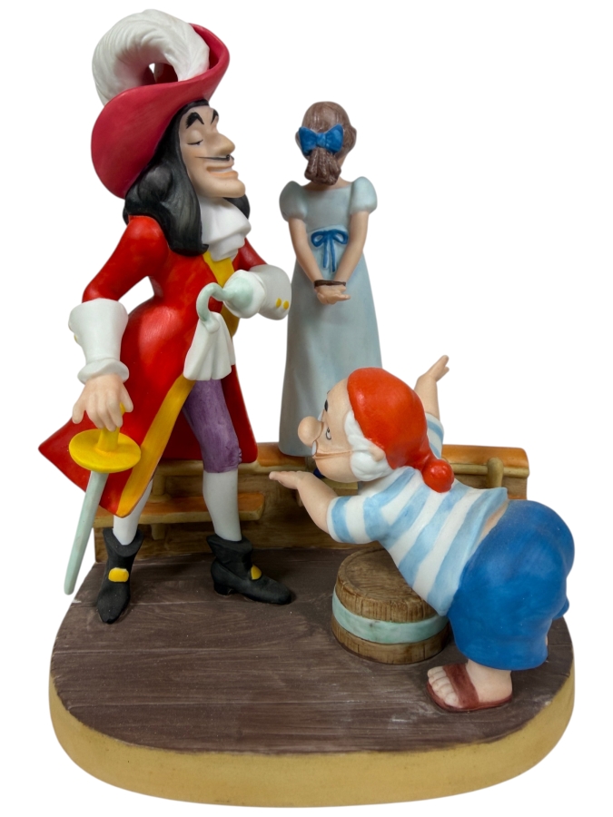 Vintage Grolier Disney Collection Heroes & Villains 1985 Limited Edition 136/24,750 Peter Pan Captain Hook Wendy Mr. Smee Figurine Designed By Walt Disney Artists 7'H