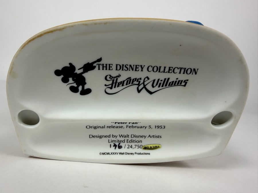Vintage Grolier Disney Collection Heroes & Villains 1985 Limited Edition 136/24,750 Peter Pan Captain Hook Wendy Mr. Smee Figurine Designed By Walt Disney Artists 7'H [Photo 8]