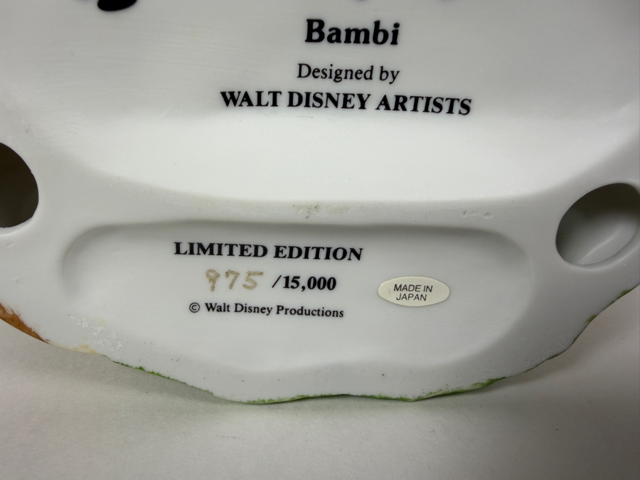 Vintage Grolier Disney's Magic Memories Bambi Thumper And Flower Limited Edition 975/15,000 Figurine Designed By Walt Disney Artists 6'H [Photo 9]