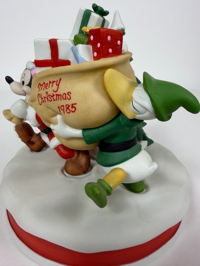 Vintage Grolier The Disney Collection Christmas 1985 'Santa's Helpers' Mickey And Donald Limited Edition Figurine Designed By Walt Disney Artists 6.5'H [Photo 3]