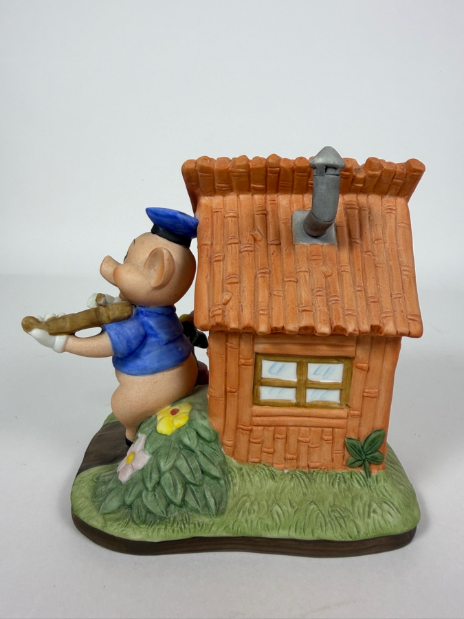 Vintage Walt Disney Productions Three Little Pigs Fiddler Pig Music Box Figurine 5.75'H [Photo 4]