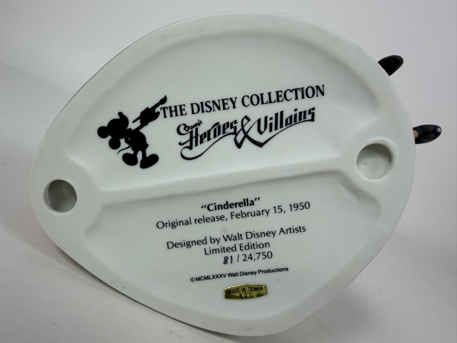 Vintage Grolier 1985 Disney Collection Heroes & Villains Cinderella Lady Tremaine Limited Edition 81/24,750 Figurine Designed By Walt Disney Artists 6.5'H [Photo 6]