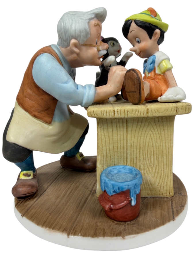 Vintage Grolier Disney's Magic Memories Pinocchio Geppetto And Figaro Limited Edition 954/15,000 Figurine Designed By Walt Disney Artists 5.5'H