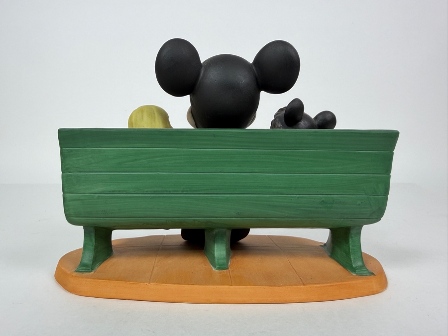Vintage Walt Disney World Mickey Mouse Sitting On Bench With Children Porcelain Figurine 5.5'H [Photo 6]