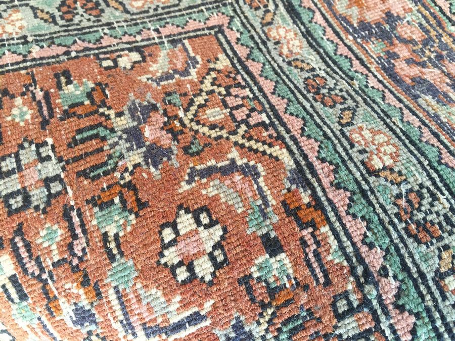 Vintage Hand Knotted Wool Persian Rug - Browns [Photo 9]