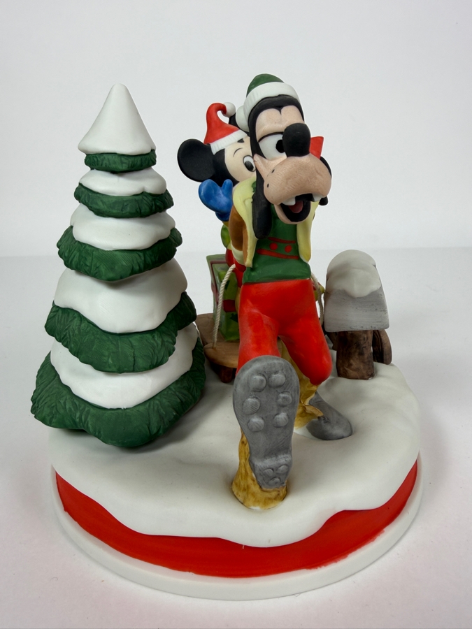 Vintage Grolier The Disney Collection Christmas 1989 'The Sleigh Ride' Limited Edition 8,402/25,000 Mickey Minnie And Goofy Figurine Designed By Walt Disney Artists 6'H [Photo 4]