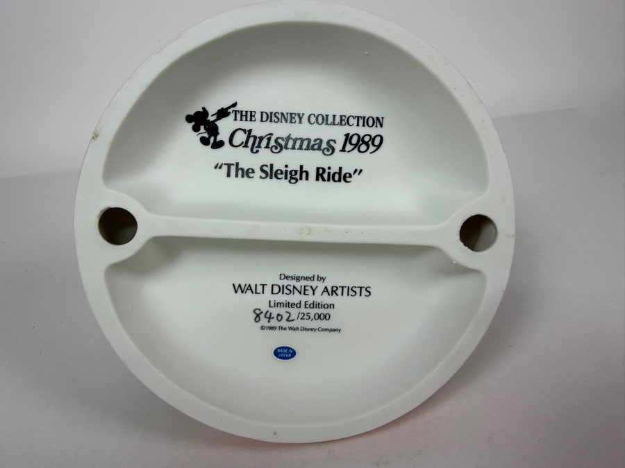 Vintage Grolier The Disney Collection Christmas 1989 'The Sleigh Ride' Limited Edition 8,402/25,000 Mickey Minnie And Goofy Figurine Designed By Walt Disney Artists 6'H [Photo 7]