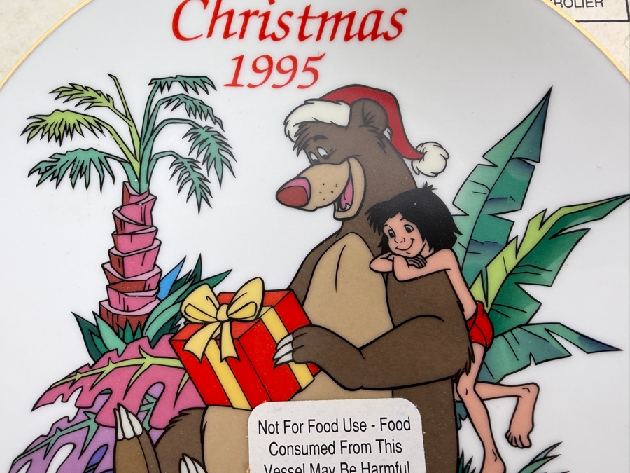 Vintage Grolier The Disney Collection Christmas 1995 'For You, Baloo' Limited Edition 19,346/50,000 Grolier Collector Plate 8.5'W [Photo 3]