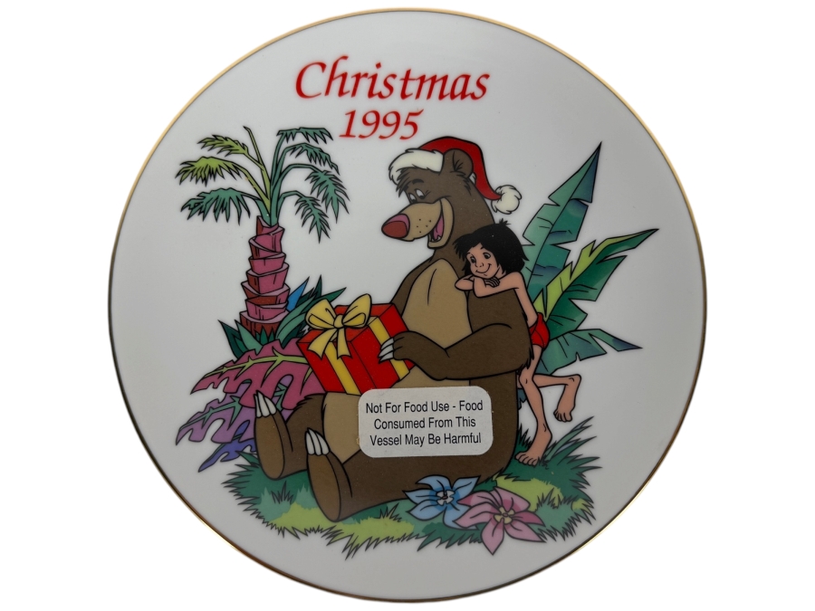 Vintage Grolier The Disney Collection Christmas 1995 'For You, Baloo' Limited Edition 19,346/50,000 Grolier Collector Plate 8.5'W