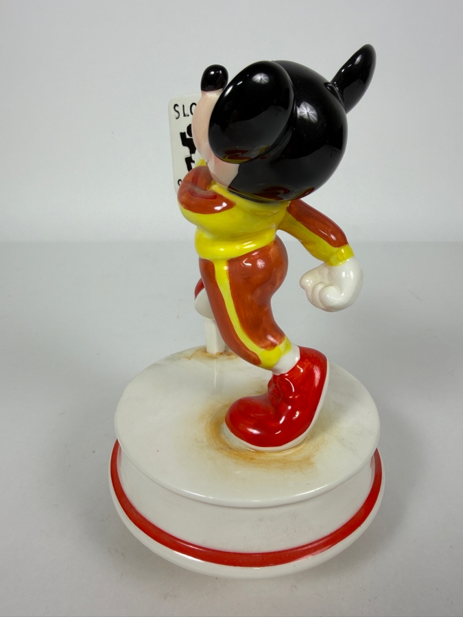 Vintage Schmid Disney Characters Mickey Mouse Jogging 'Chariots Of Fire' Music Box 7'H [Photo 5]
