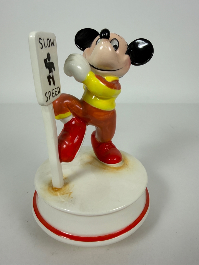 Vintage Schmid Disney Characters Mickey Mouse Jogging 'Chariots Of Fire' Music Box 7'H [Photo 2]